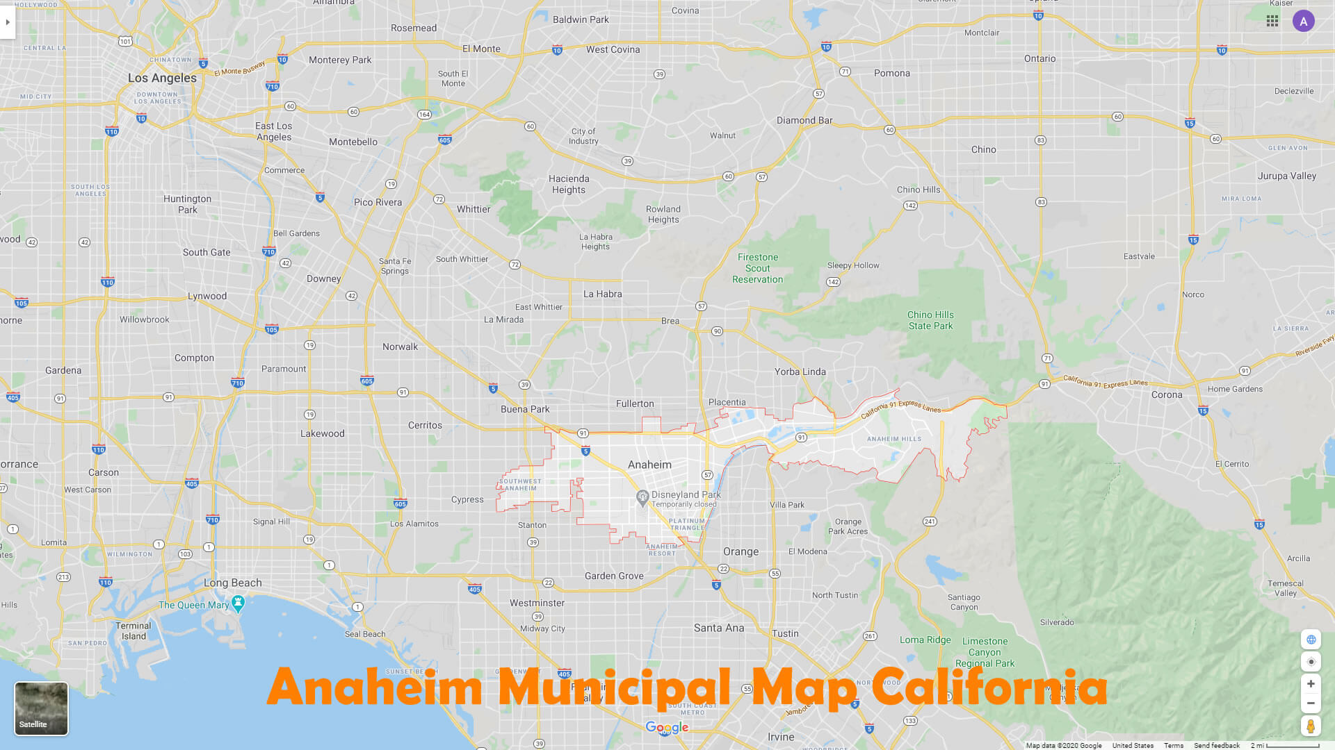 Anaheim Municipal Carte californie